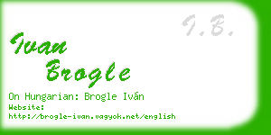 ivan brogle business card